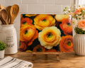 Ranunculus Bloom Glass Cutting Board