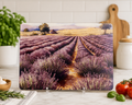 Lavender Fields Glass Cutting Board – Rustic Farmhouse Kitchen Decor
