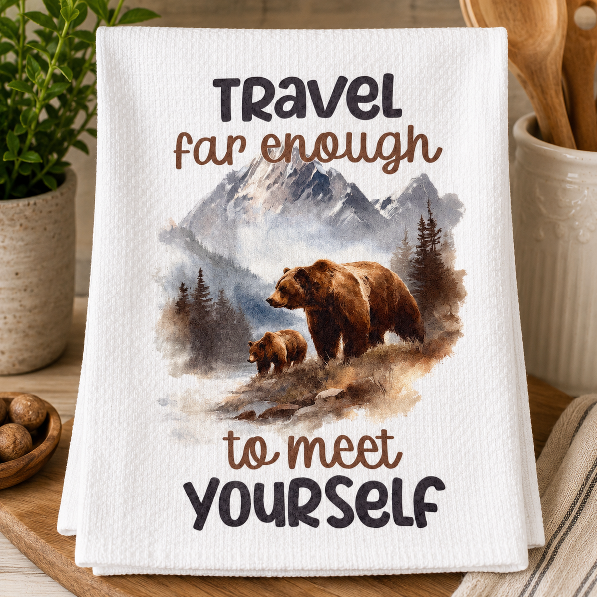 Travel Far Enough Kitchen Towel