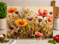 Wildflower Meadow Large Glass Cutting Board