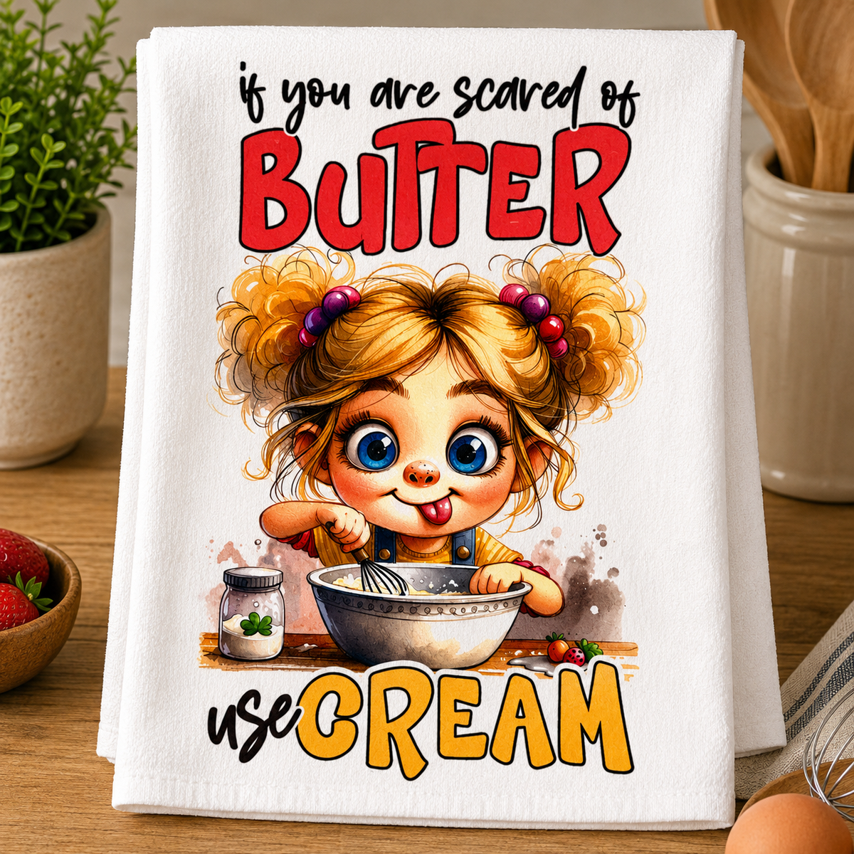 If You’re Scared of Butter… Use Cream Kitchen Towel