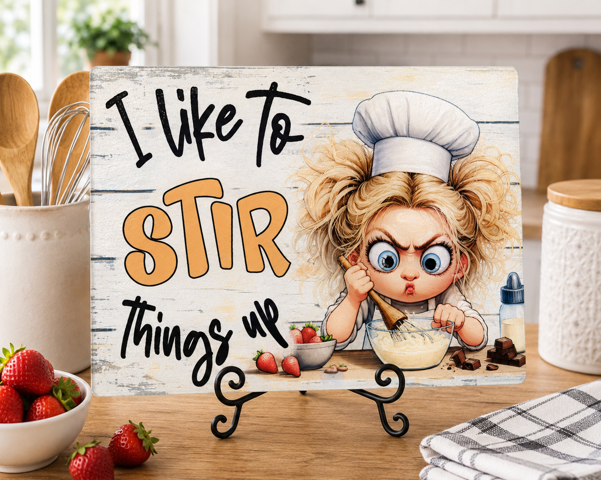 I Like to Stir Things Up – Glass Cutting Board